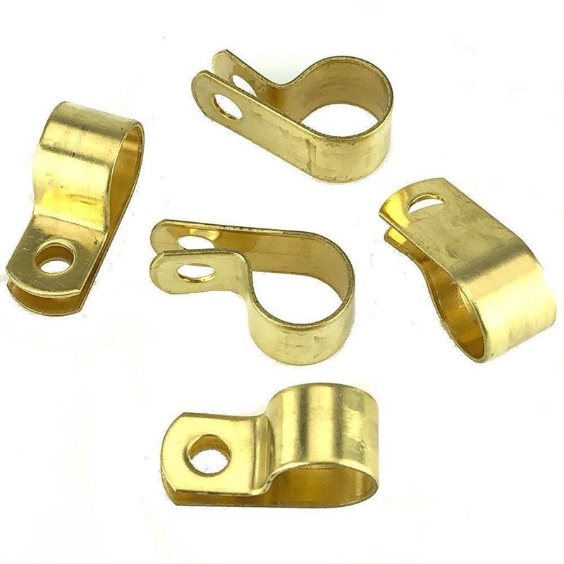 Brass 'P' Clips Pack of 5 - 8 Sizes 4.8mm