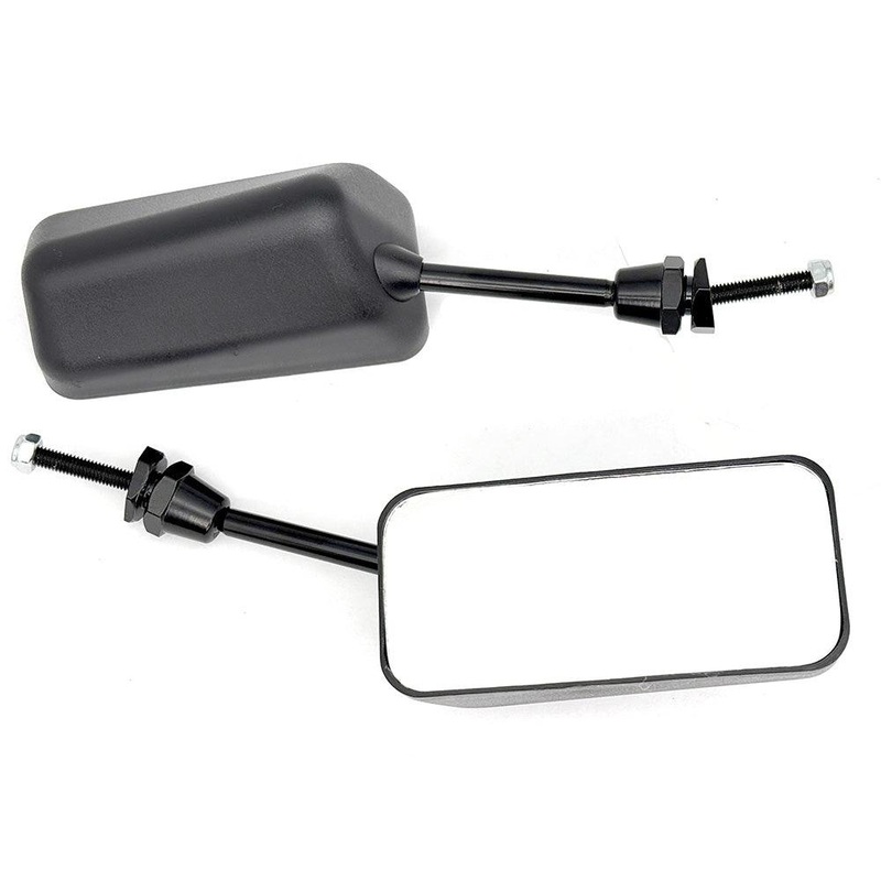 Short Stalk Race Style Mirror Black Pair