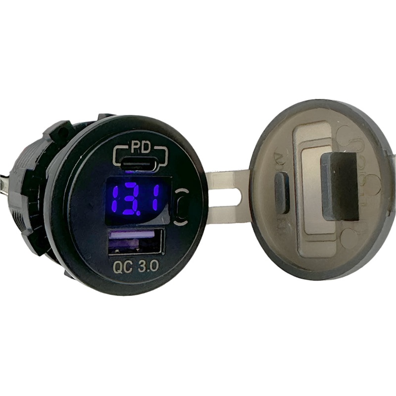 USB-C PD (Power Delivery) and USB -A Fast Charging Twin Socket