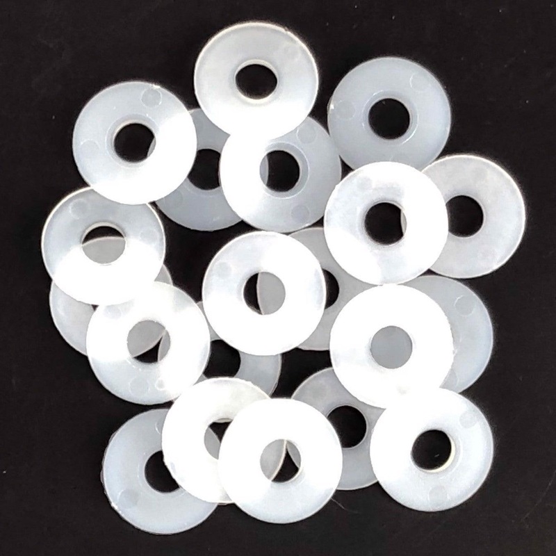White Nylon Washers Pack Of 20 - Various Sizes 5.4mm