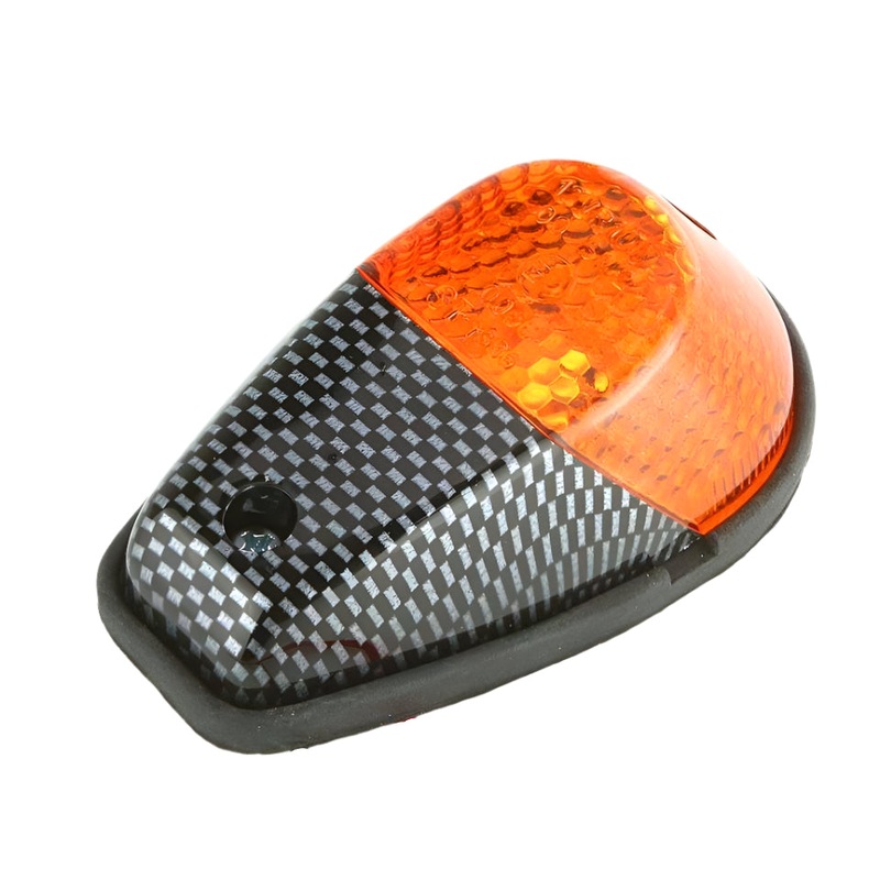 Wing Mount Indicators Carbon/Amber Lens 92mm