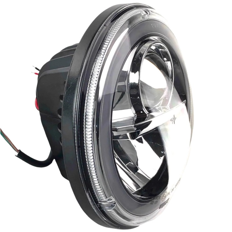 Wipac LED Projector Style Replacement Headlamp With Halo Sidelight and Chrome Bezel