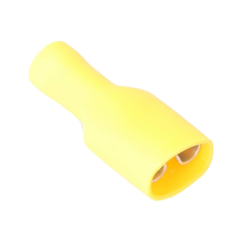 Yellow Pre Insulated Crimp Female 3/8" Spade Terminals 50pcs