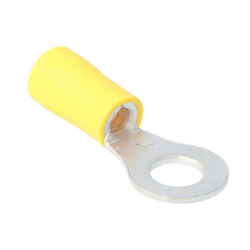Yellow Pre Insulated Crimp Ring Terminals 6mm 50pcs