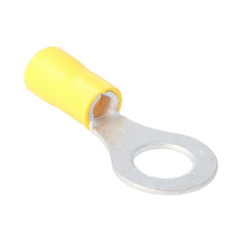 Yellow Pre Insulated Crimp Ring Terminals 8mm 50pcs