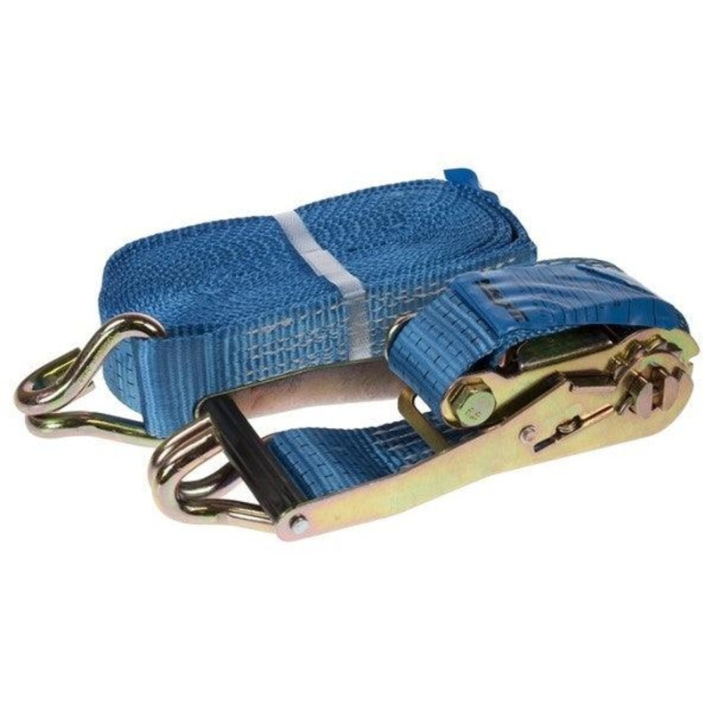 8m x 50mm Heavy-Duty Ratchet Tie Down Strap with Hooks