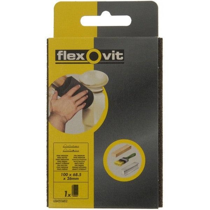 Dual-Grit Sanding Block - Fine/Medium and Medium/Coarse - 68.5mm x 100mm Fine/Medium
