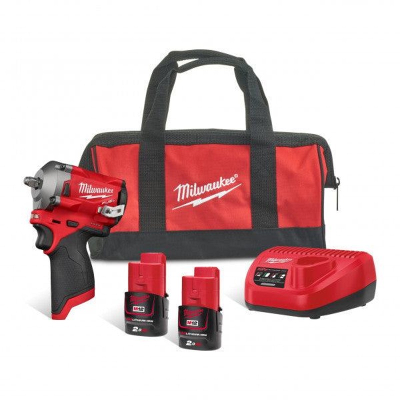 Milwaukee M12 FUEL Sub Compact 3/8" Impact Wrench with Battery & Charger - High Torque, Compact Design