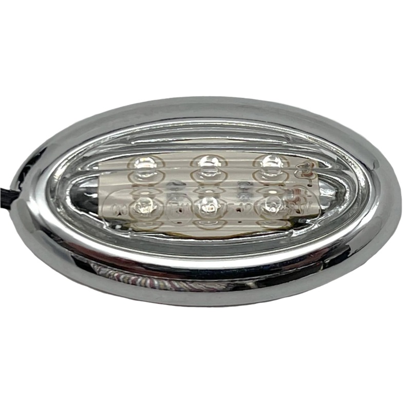Oval LED Side Repeaters With Chrome Surround 67mm