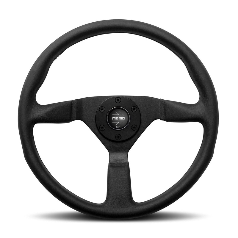 MOMO Montecarlo 380mm Leather Steering Wheel - Black