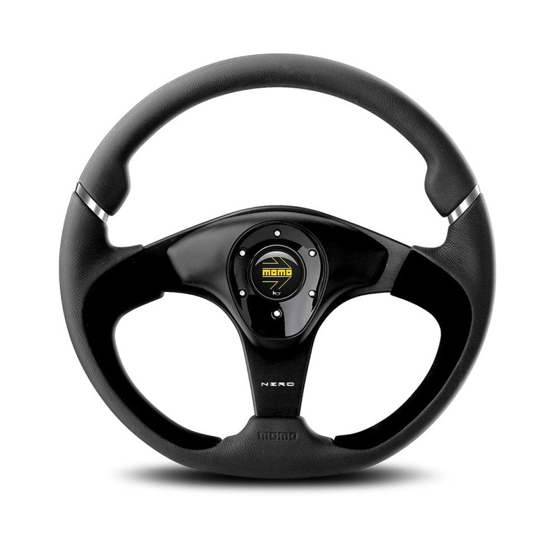 MOMO Nero Steering Wheel - 350mm - Leather/Alcantara - Black