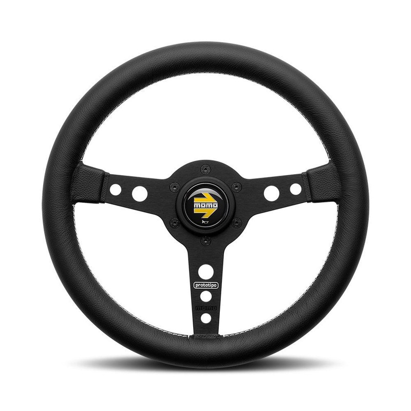 MOMO Prototipo 320mm Leather Steering Wheel - Black