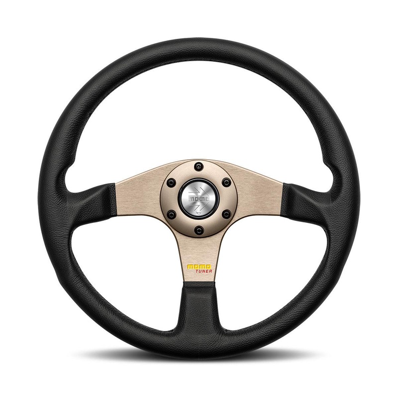 MOMO Tuner Steering Wheel - 350mm - Anthracite/Black Leather