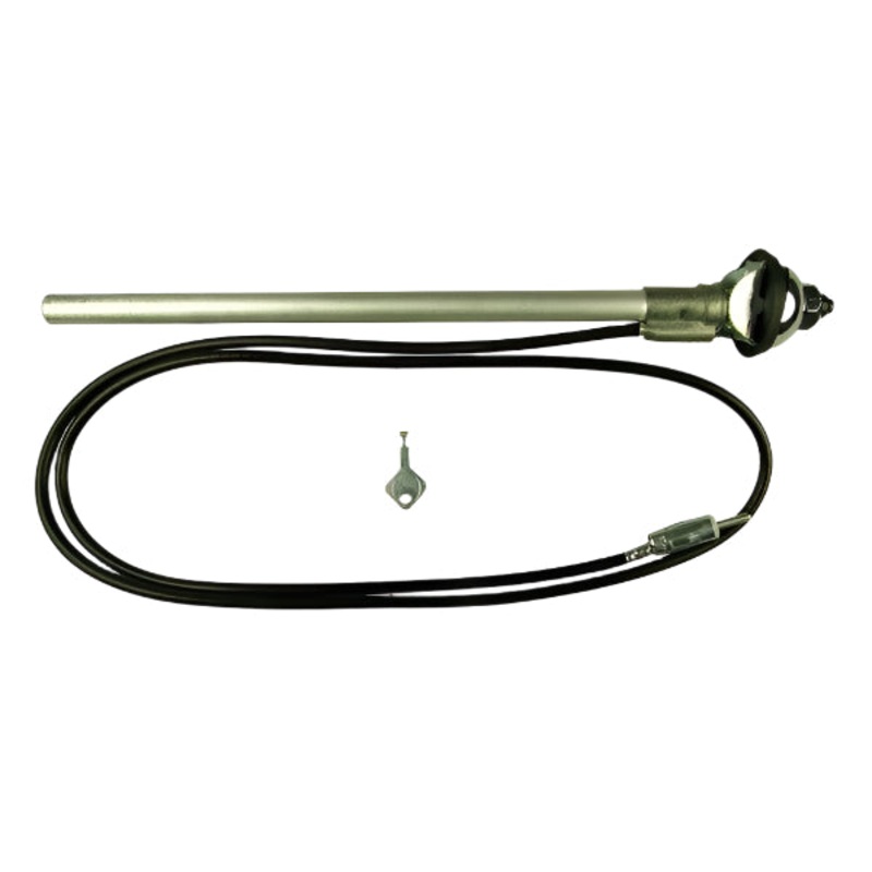 Wing Mount Aerial - AM/FM - Chrome & Black - Large and Small Head Options Chrome Large