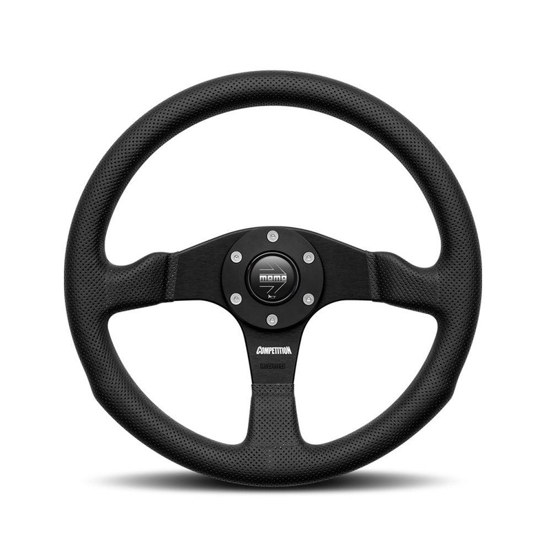MOMO Competition Steering Wheel 350mm - Black Leather & Aluminium Spokes