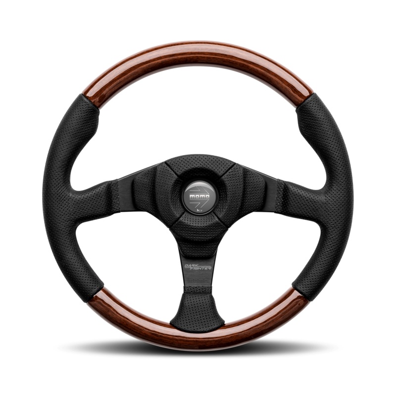 MOMO Dark Fighter Steering Wheel 350mm - Black Leather/Alcantara