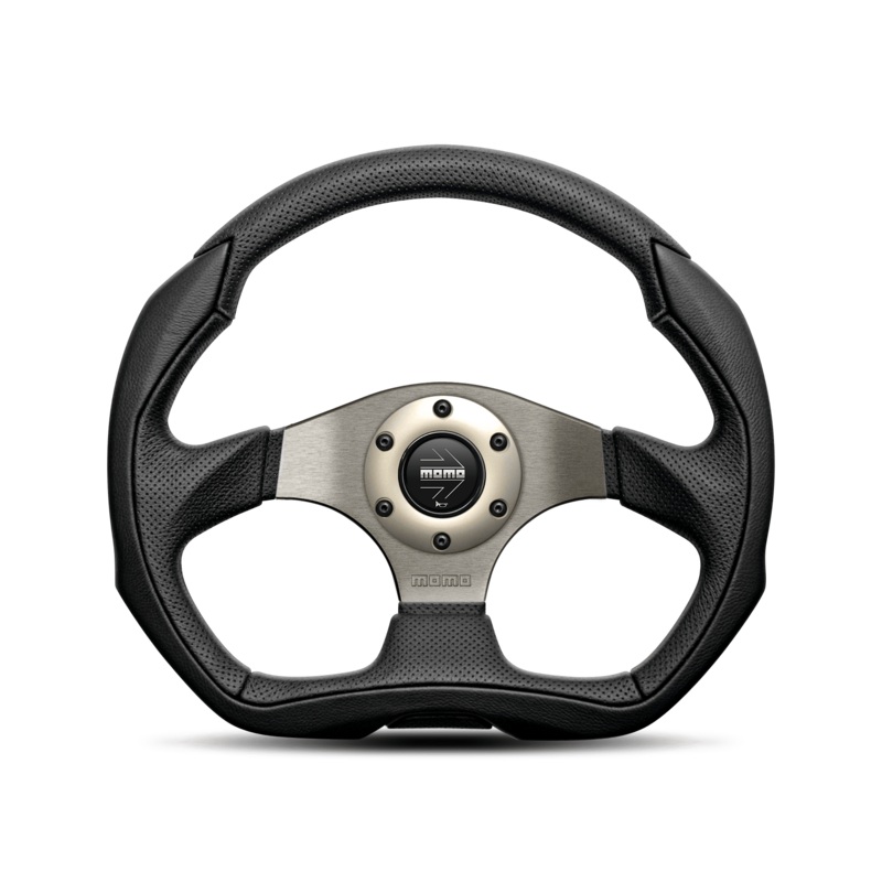 MOMO Eagle Racing Steering Wheel - 350mm - Black Leather - Anthracite Centre
