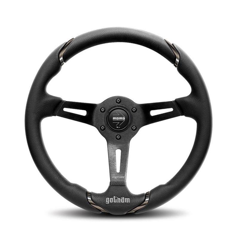 MOMO Gotham Steering Wheel 350mm Black Leather