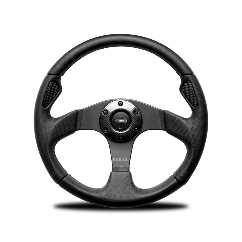 MOMO Jet Black Leather Steering Wheel 350mm