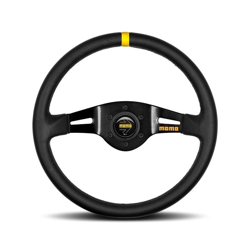 MOMO MOD.03 350mm Leather Steering Wheel - Black