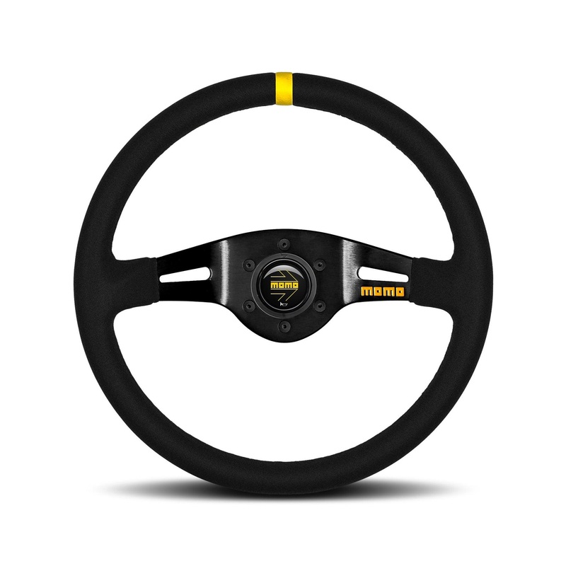 MOMO MOD.03 350mm Suede Steering Wheel with Black Spokes