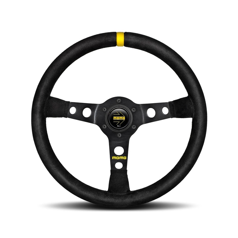 MOMO MOD.07 350mm Black Suede Steering Wheel
