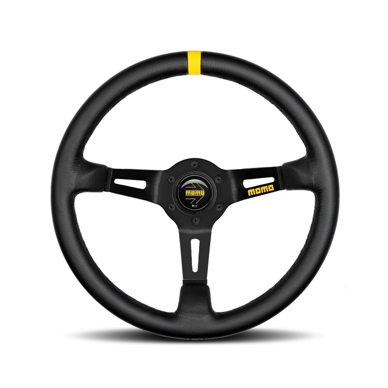 MOMO MOD.08 350mm Leather Steering Wheel - Black