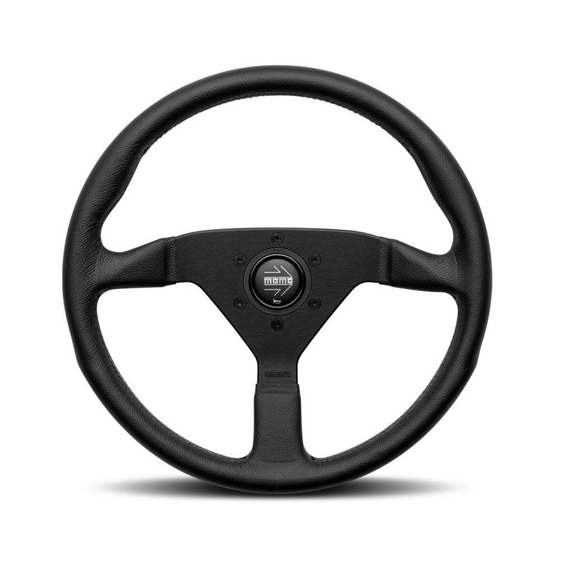 MOMO Montecarlo 350mm Leather Steering Wheel - Black