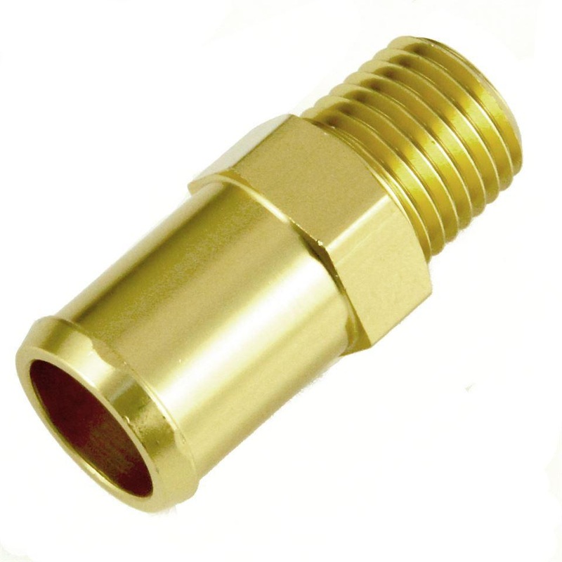1/4 NPT Gold Anodised Aluminium Straight 15mm Hosetail