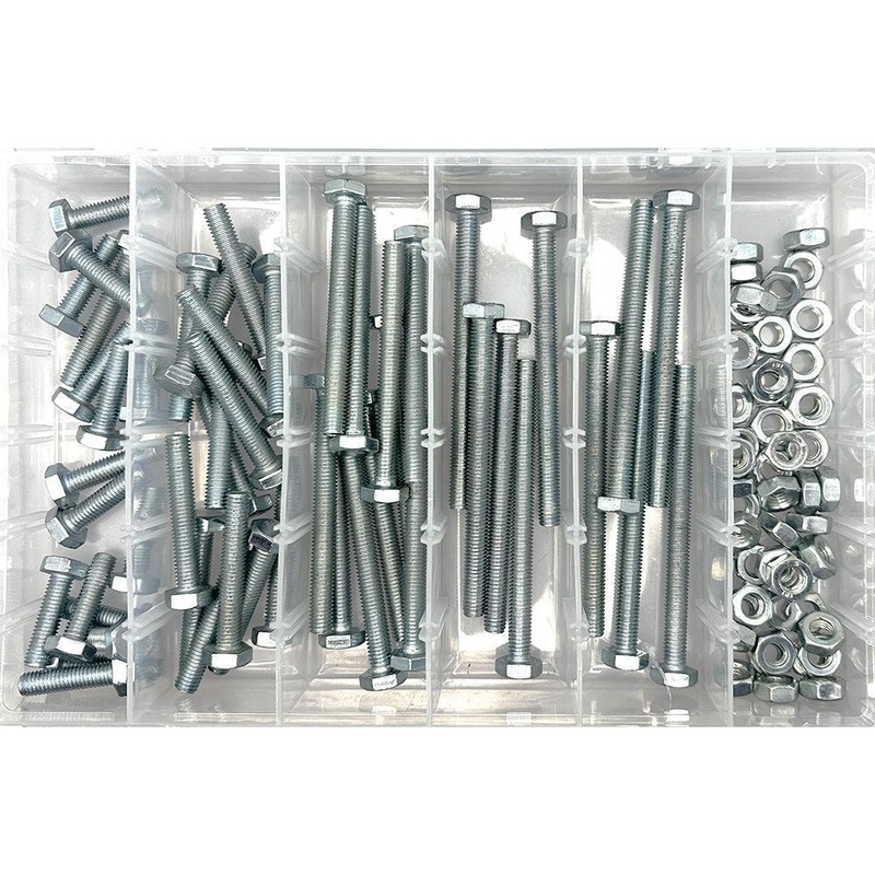 100 Piece M8 Nut And Bolt Pack