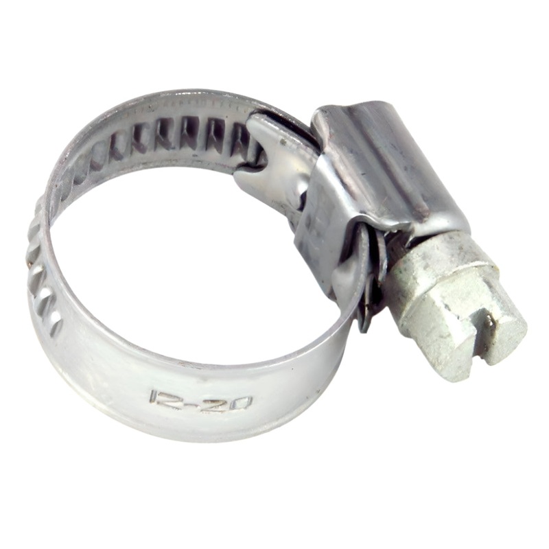 12mm - 20mm Narrow Band Stainless Steel Hose Clip