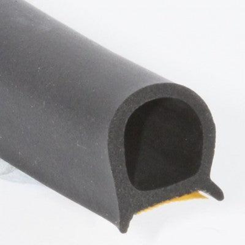 16mm x 15mm  Self Adhesive Neoprene 'Eared' Rubber 'D' Section Per Metre