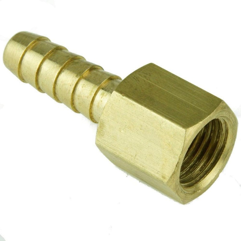 Brass 1/4" BSP Female Union To 8mm Hose Tail