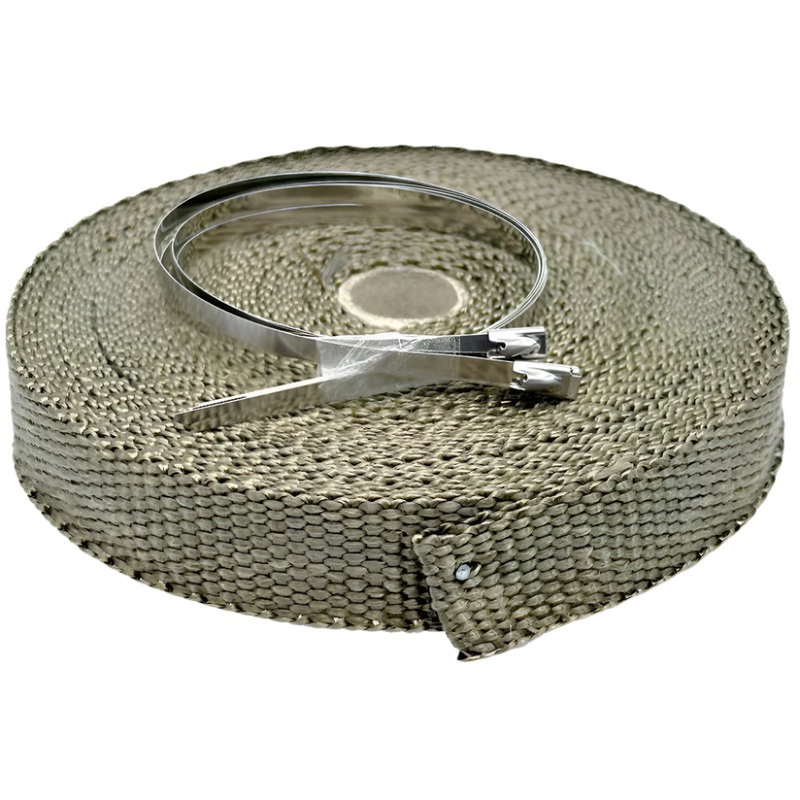 17 Metres of 1" Wide Exhaust Wrap with Colour Options Black