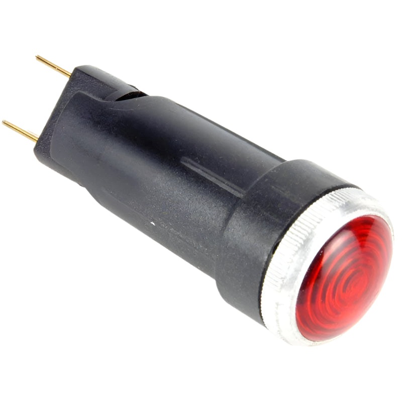 21mm Diameter Warning Light Red Aluminium Bezel