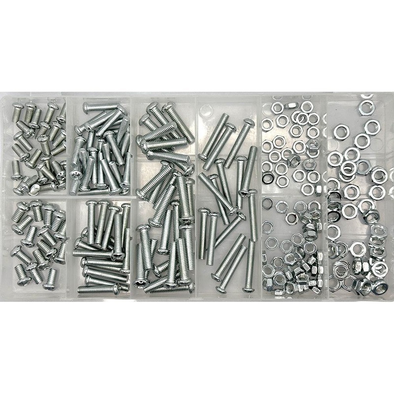 220 Piece Zinc Screw and Nut Pack