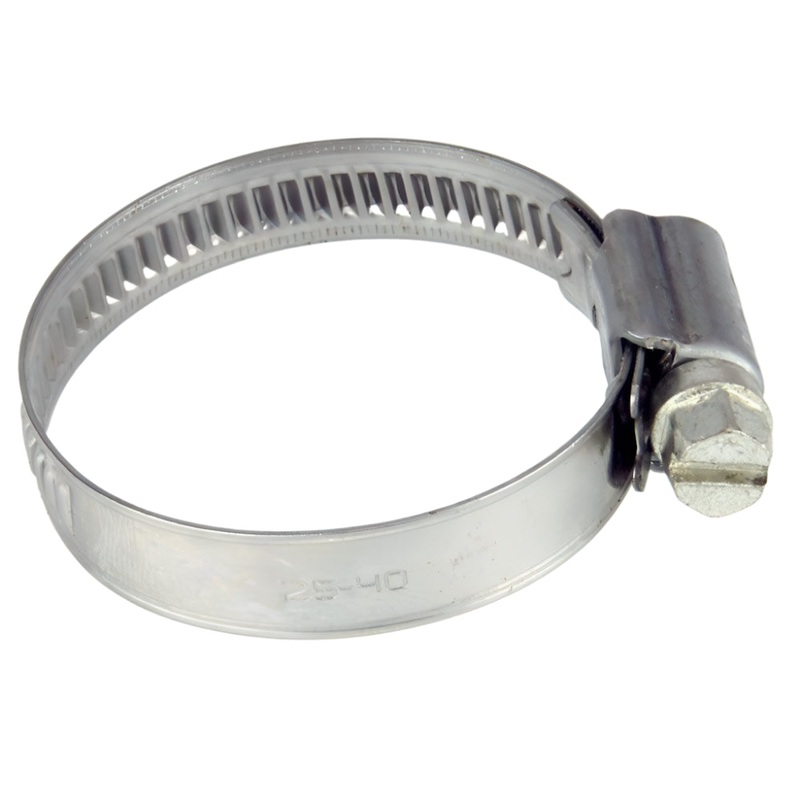 25mm - 40mm Narrow Band Stainless Steel Hose Clip