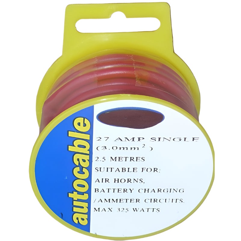 27 Amp Single Red 2.2 Metre Reel