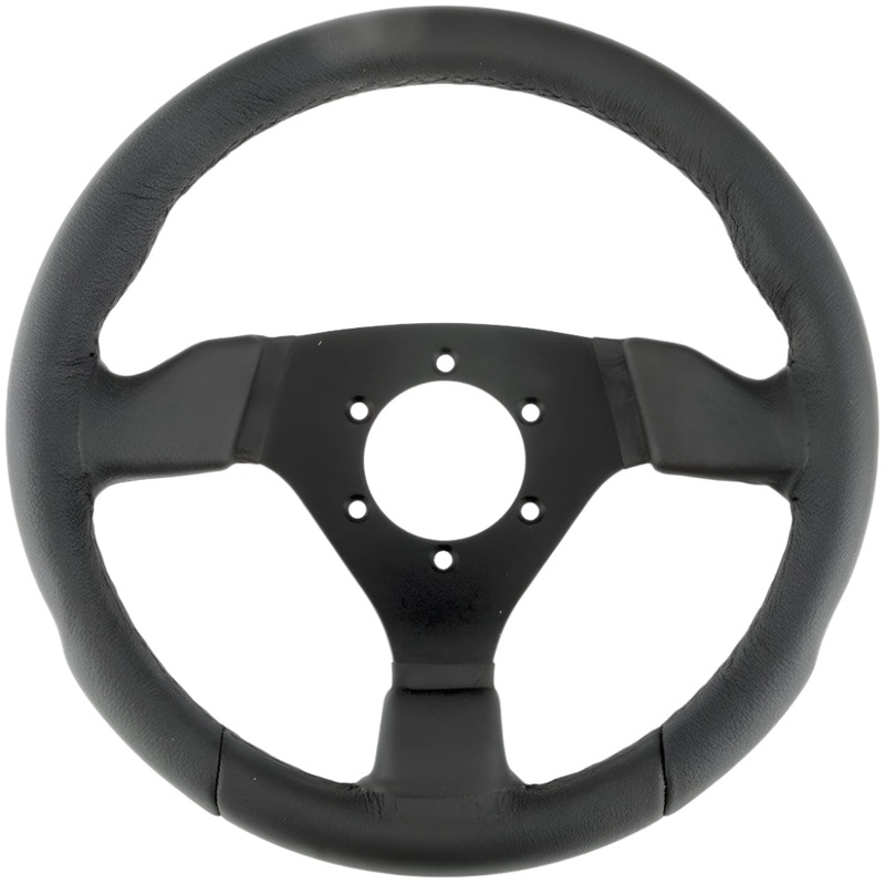 300mm Black Leather Steering Wheel
