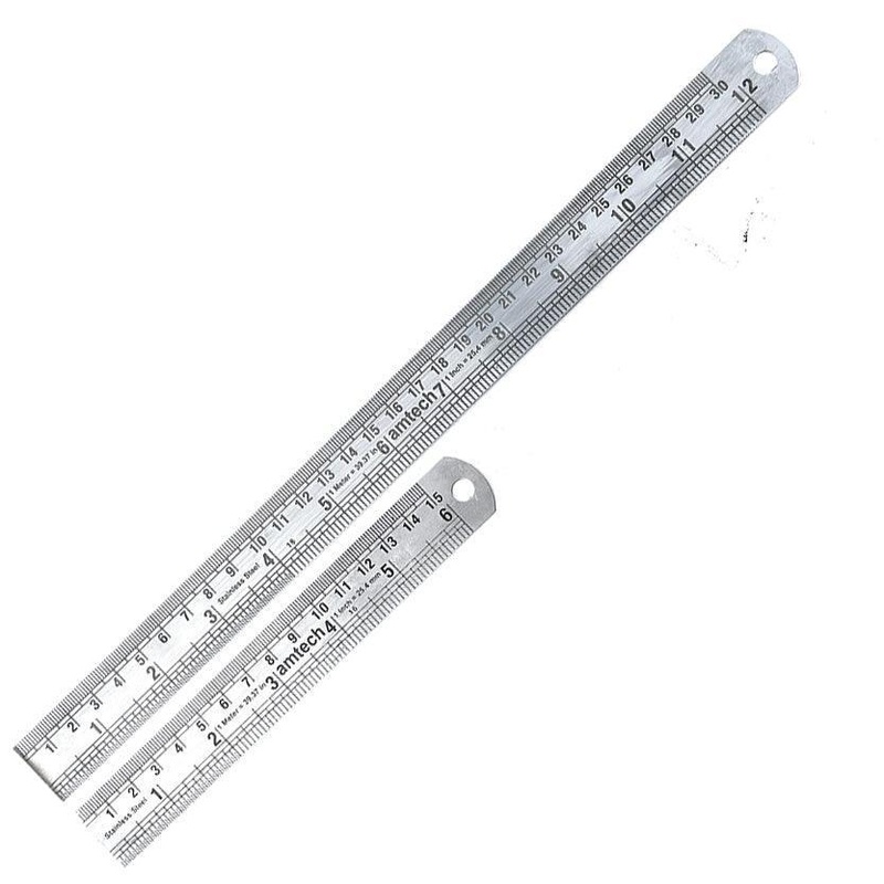 6" and 12" Stainless Rule Pack of 2