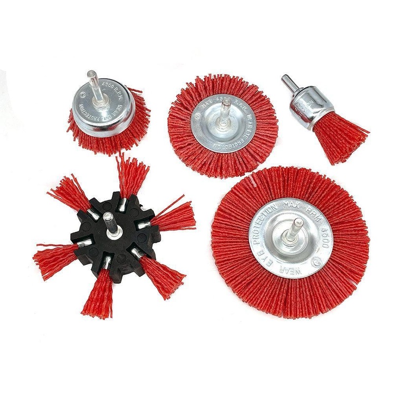 5 Piece Abrasive Nylon Rotary Brush Pack