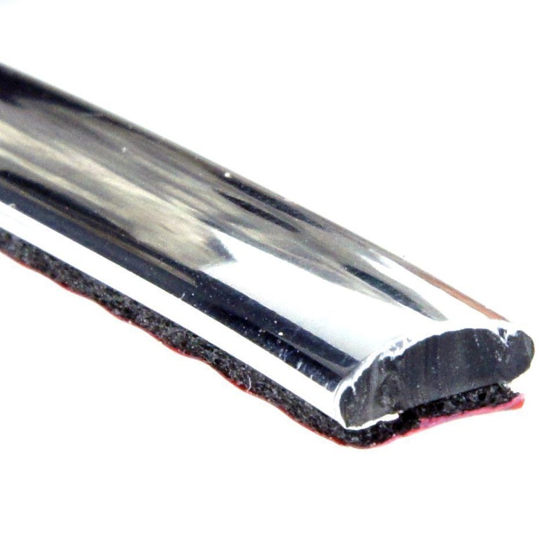 8mm x 3mm Chrome Flat Trim Per Metre