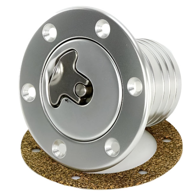 94mm Locking Aero Fuel Cap Assembly Satin Aluminium Locking