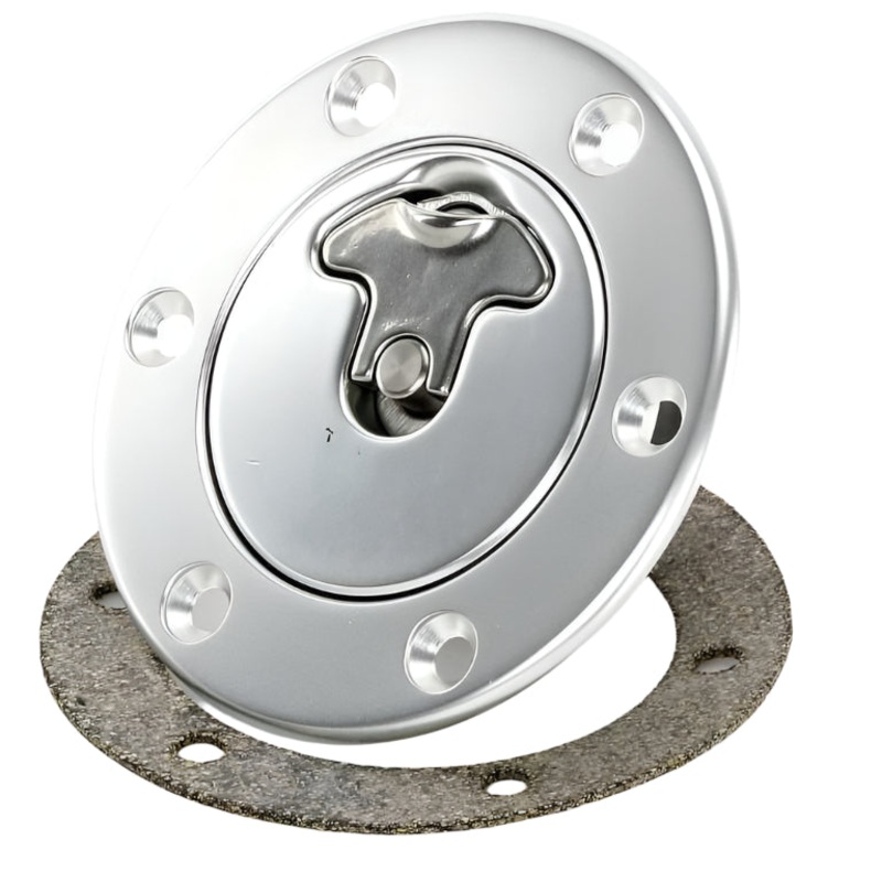 94mm Locking Aero Fuel Cap Assembly Satin Tank Mount Flush Fit No Neck