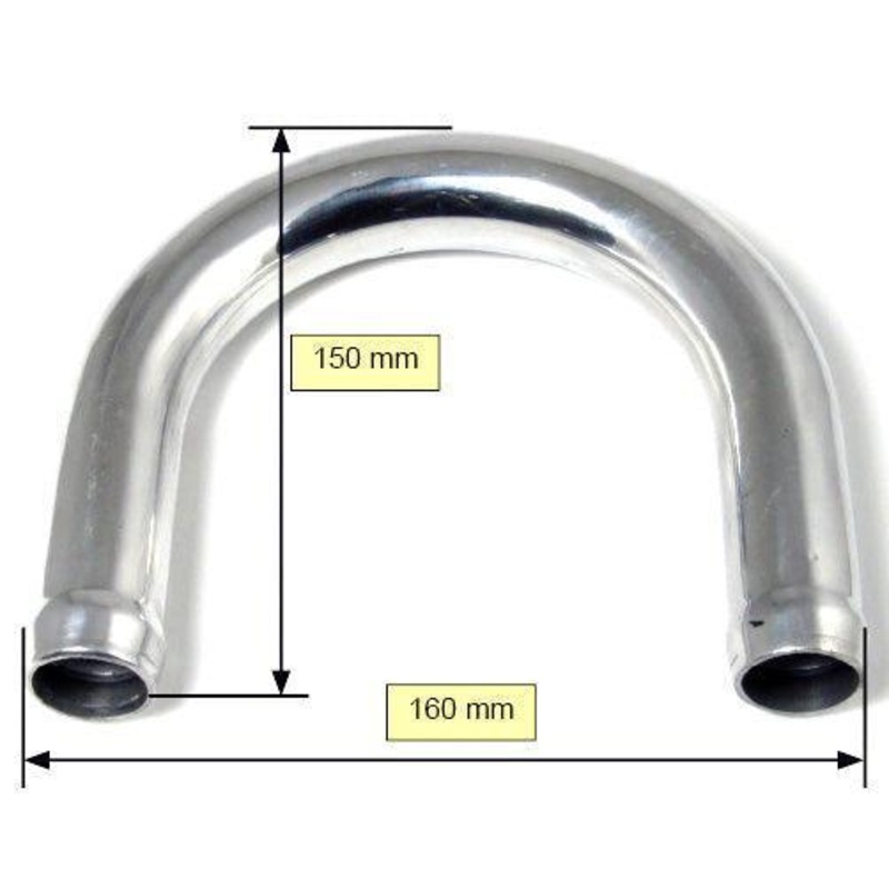Aluminium Bend 25mm O.D. 180 Degree