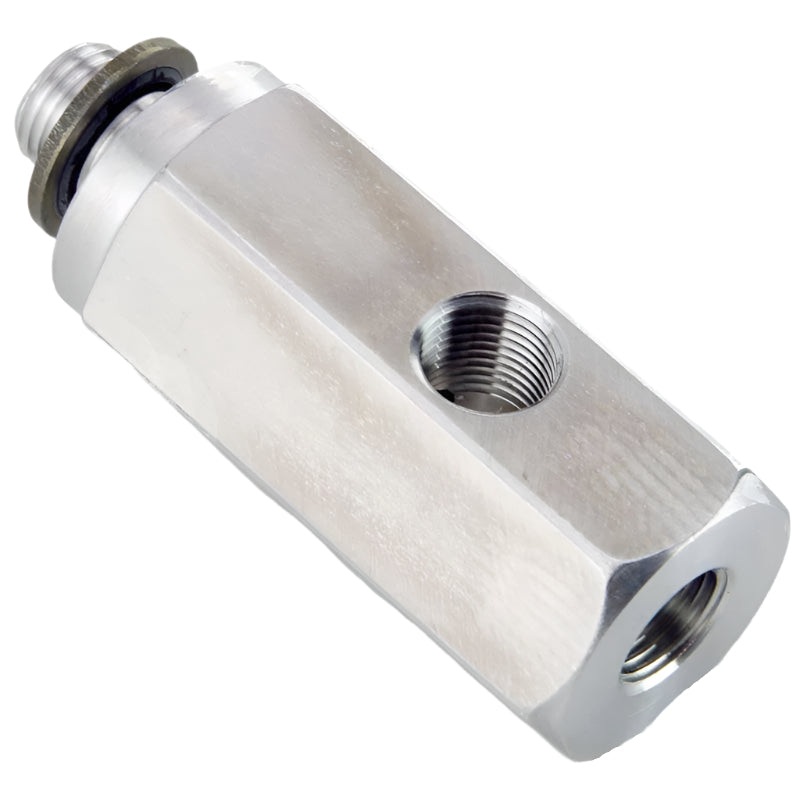 Aluminium M10 x 1mm and 1/8 NPT 3 Way 'T' Adapter