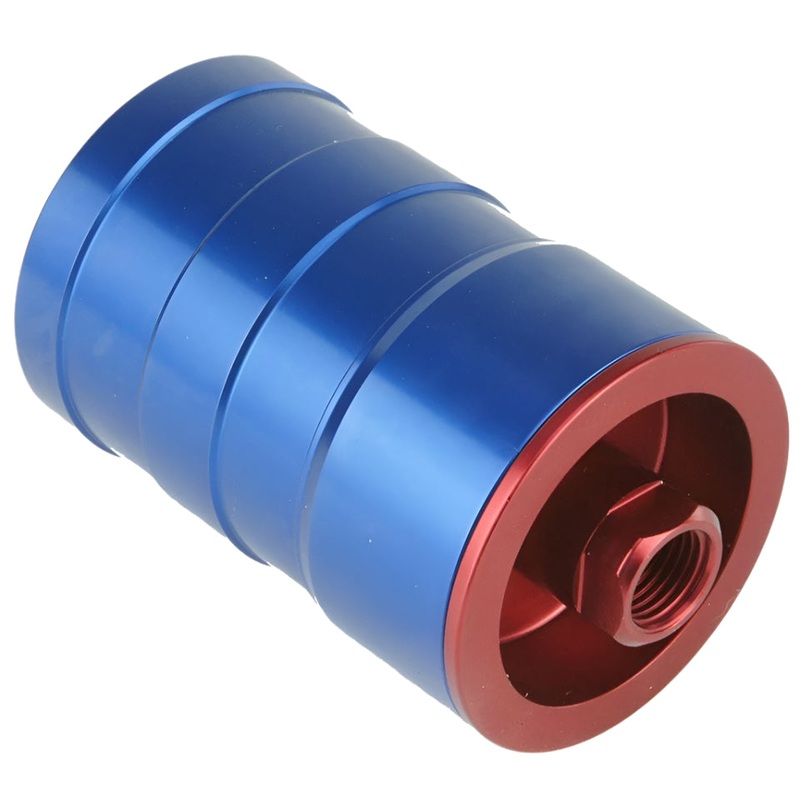 Billet Aluminium Fuel Filter Blue 95mm 8mm <> 8mm
