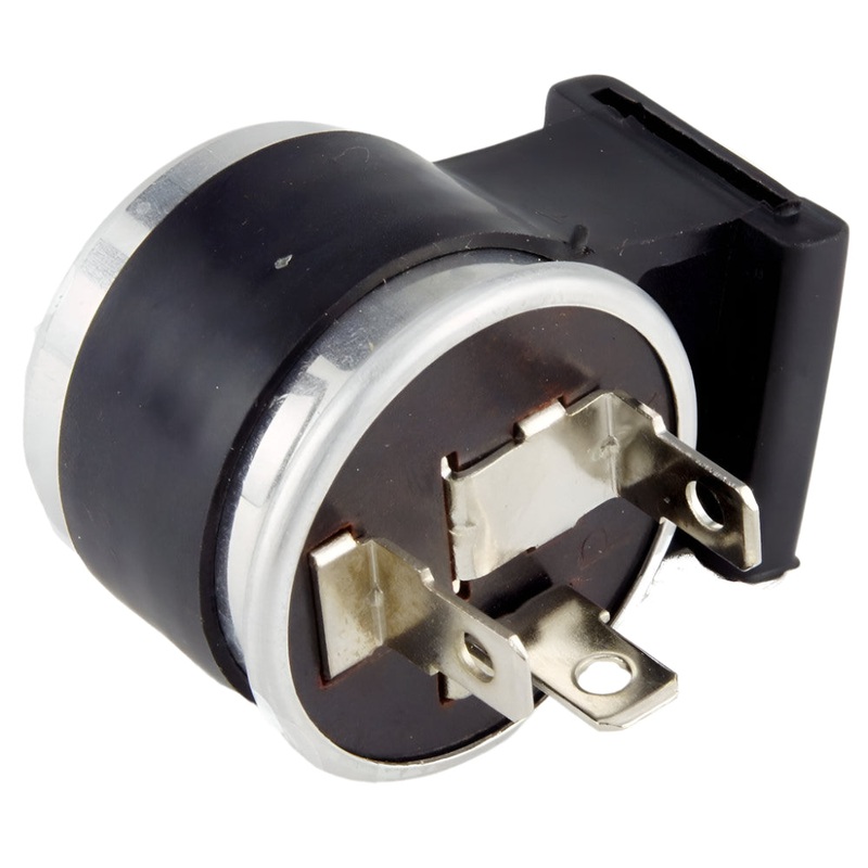 Black 6 Volt Flasher Relay 3 Pin With Warning Light Feed