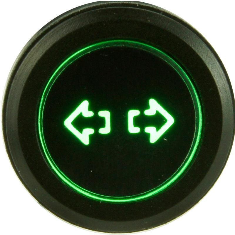 Black Billet Aluminium Double Indicator Warning Light Green