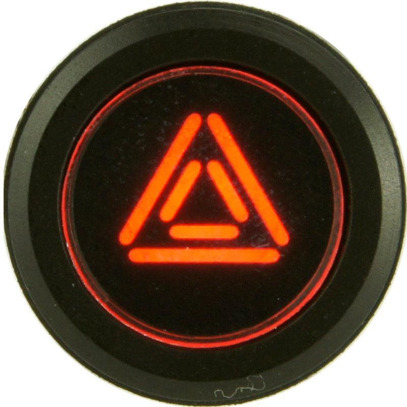 Black Billet Aluminium Hazard Warning Light Red